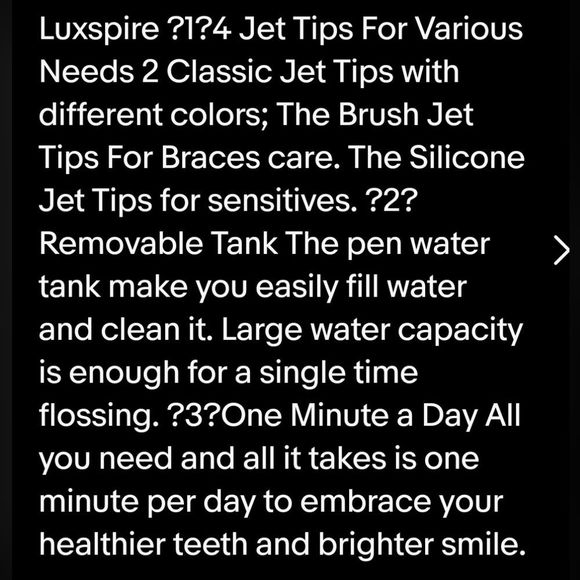 NIB. Embrace a brighter smile with this water flosser. 1 min per day. LUXSPIRE - Picture 2 of 2
